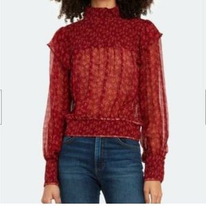 Free People Roma Blouse Berry Combo Size Medium